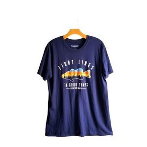 Academy Navy Blue T-Shirt Fish the South Large. 3 0231